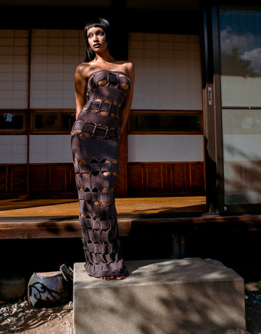Knotted Knit Column Maxi