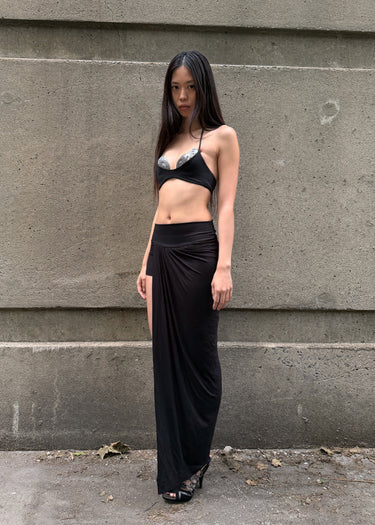 Draped Skirt Short - Black