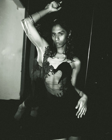 Rifqi wearing Shawna Wu Wilt Textile